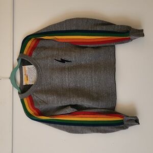 PRIDE! Aviator Nation Cropped Sweatshirt with Rainbow Stripes S